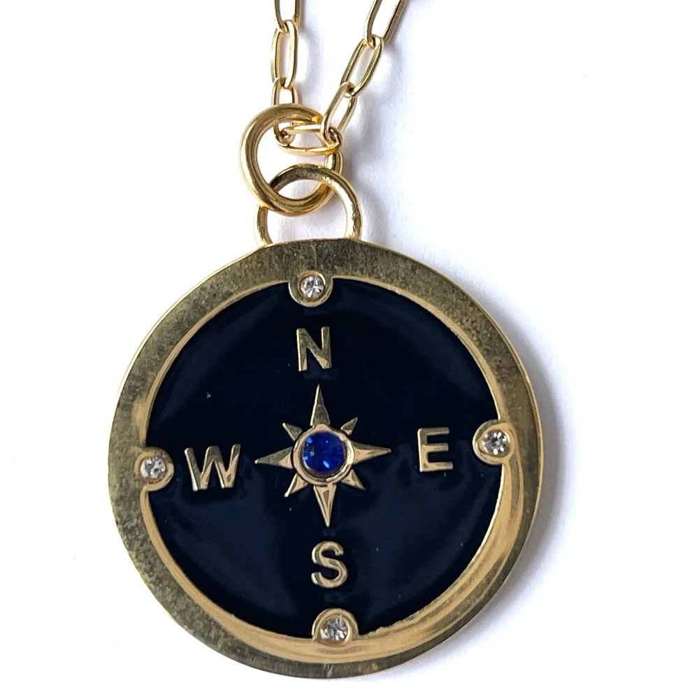 Enamel Compass Charm - Picture 2 of 5